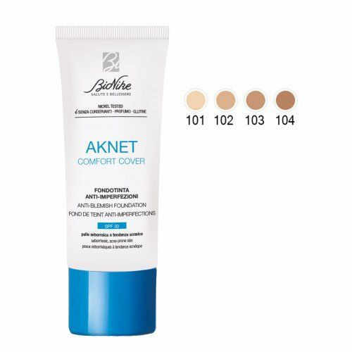 Bionike Aknet Comfort Cover Fond de ten pentru acnee SPF 30 101 IVOIRE 30 ml