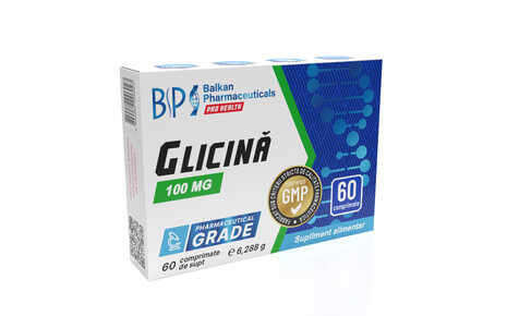 Glicina 100 mg 60 comprimate de supt Balkan Pharmaceuticals
