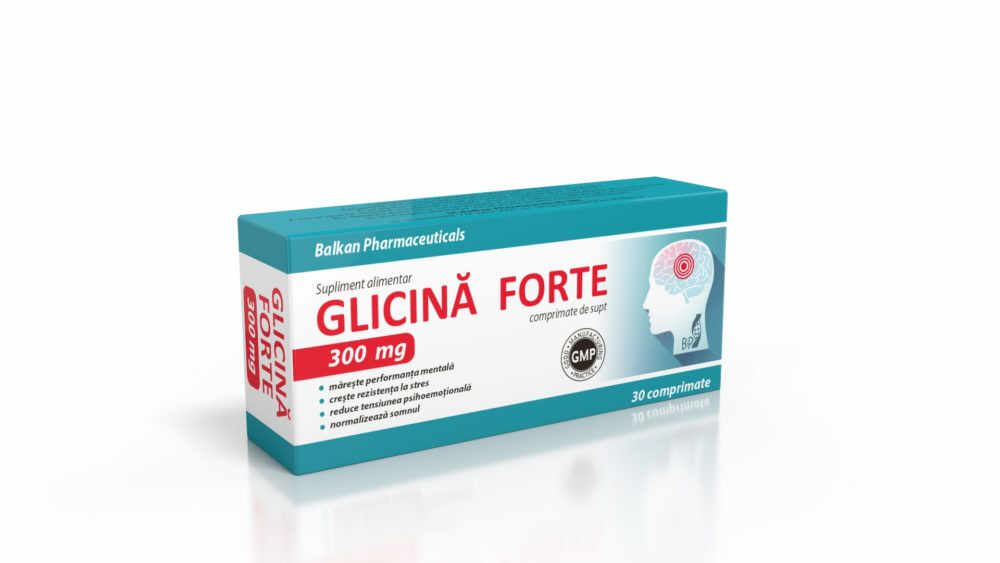 Glicina Forte 300 mg 30 comprimate Balkan Pharmaceuticals