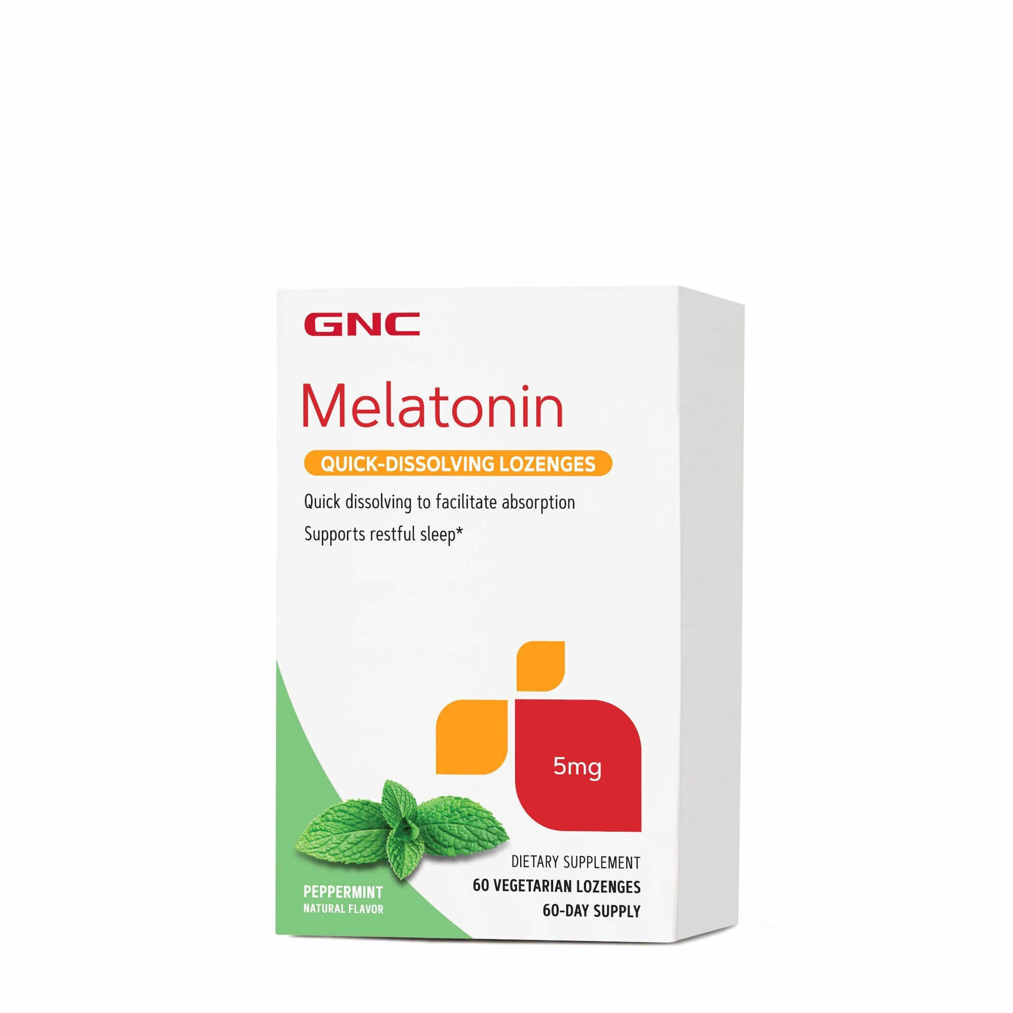 GNC Melatonin 5 mg 60 tablete sublinguale cu aroma de menta