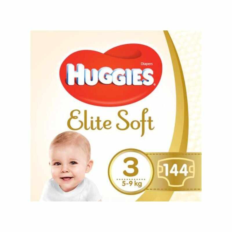 Huggies Scutece Elite Soft Box, Nr.3, 5-9kg, 144 bucati