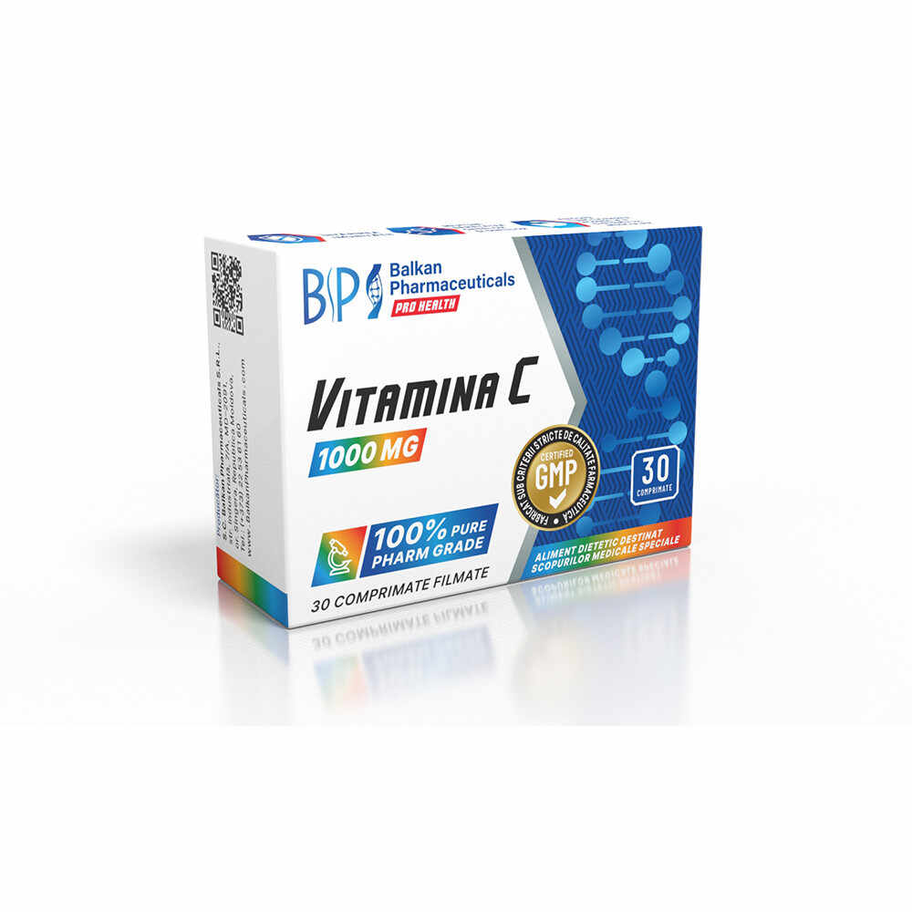 Vitamina C 1000 mg 30 comprimate filmate Balkan Pharmaceuticals