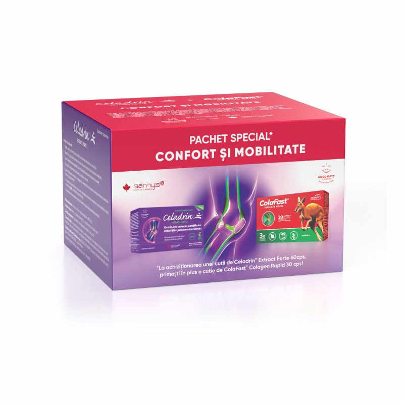 Pachet Promotional Celadrin Extract Forte 60 capsule + Colafast Colagen Rapid 30 capsule 