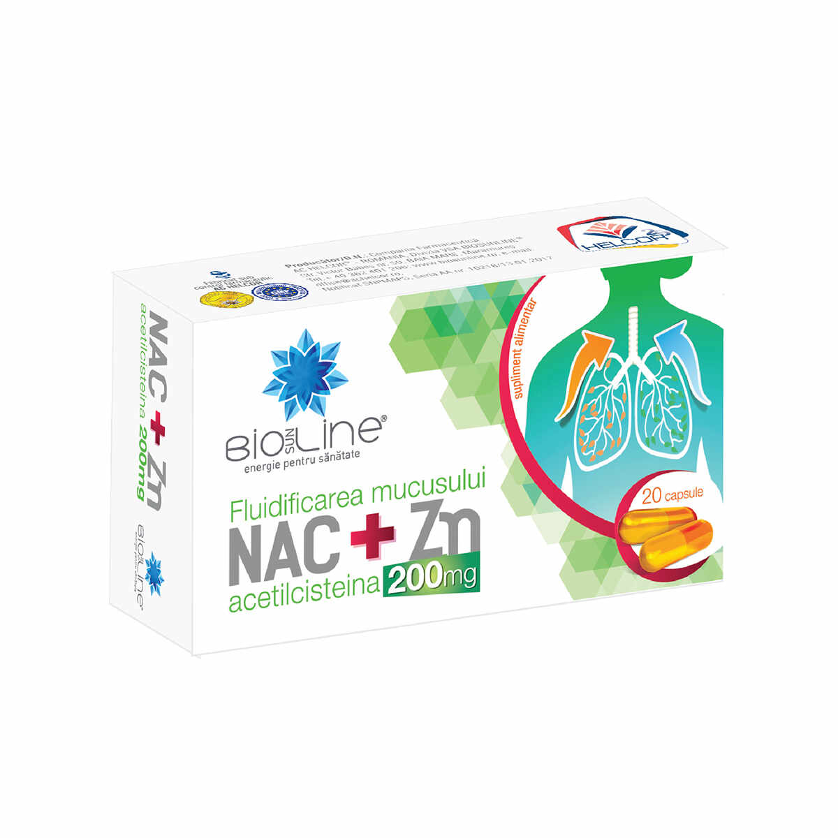NAC+Zn 200mg, 20 capsule, BioSunLine