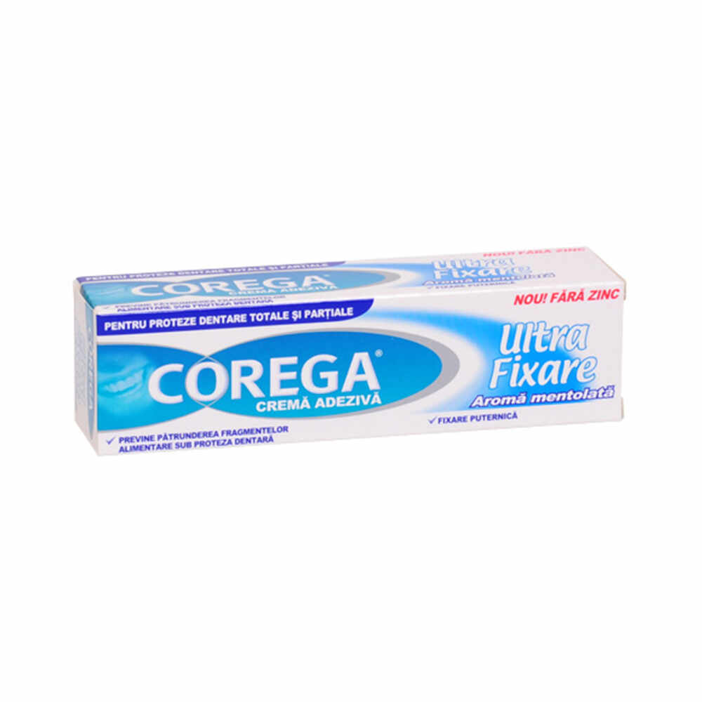 Crema adezivă Corega Ultra Fixare pentru proteze dentare totale și parțiale, 40 g