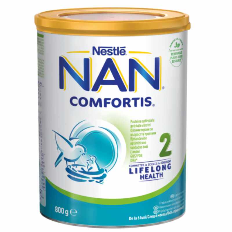 Lapte praf premium de continuare Nestle NAN Comfortis 2 de la 6 luni, 800 g