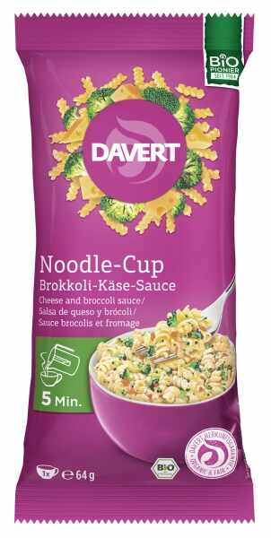 Noodle cup cu branza si broccoli bio 64g DAVERT