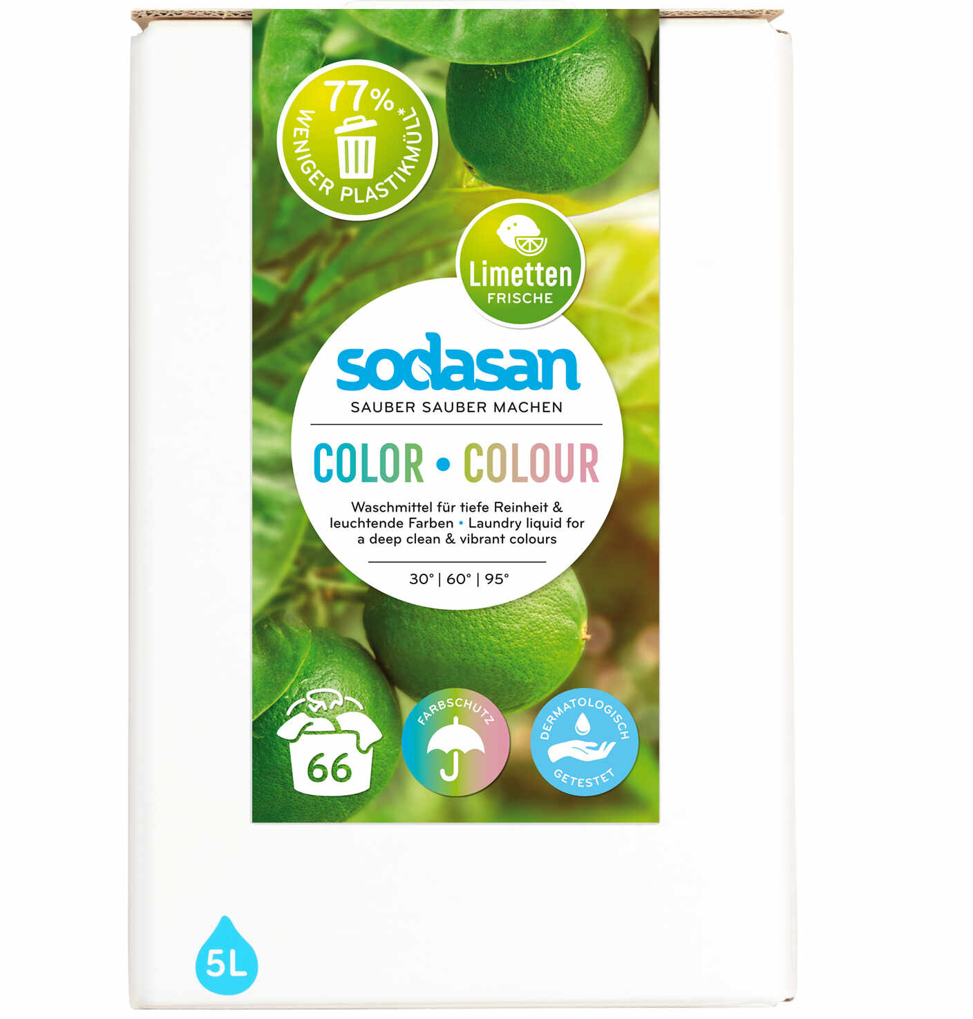 Sodasan Detergent Bio Lichid Rufe Colorate 5l