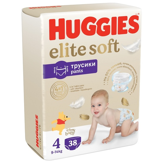 Huggies Elite Soft Scutece chilotel Nr 4, 9-14kg, 38buc
