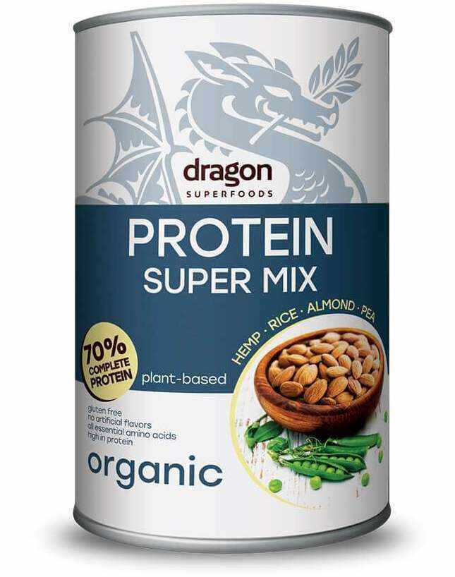 Shake Proteic Super Mix 70% proteine bio, 500g, Dragon Superfoods
