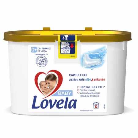 Lovela Baby Detergent capsule pentru rufe albe & colorate 12 spalari