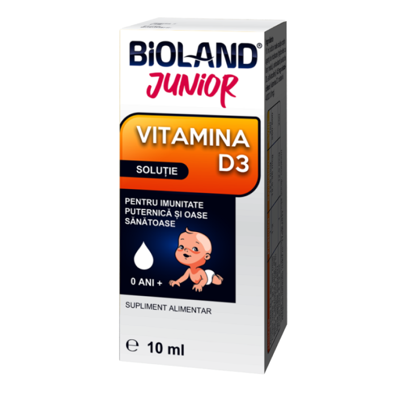 Picaturi solutie orala Vitamina D3 Bioland Junior, 10ml, Biofarm