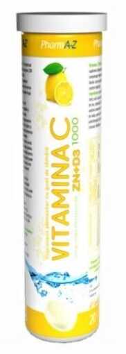 PharmA-Z Vitamina C 1000mg Zn+D3 - 20 comprimate efervescente