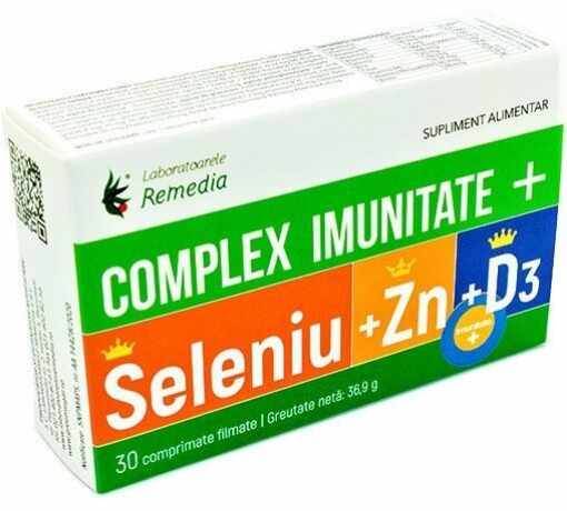 Remedia Complex pentru imunitate plus Seleniu + Zn + D3 - 30 comprimate filmate