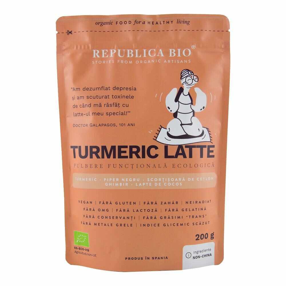 Turmeric Latte pulbere functionala ecologica, 200g, Republica Bio
