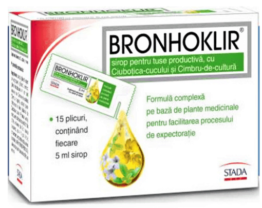 Bronhoklir sirop pentru tuse productiva 5ml - 15 plicuri Stada