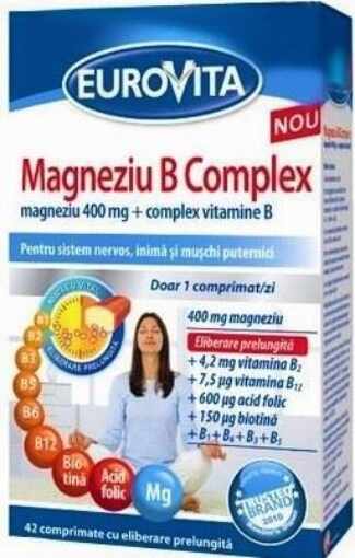 EuroVita Magneziu B complex - 42 comprimate