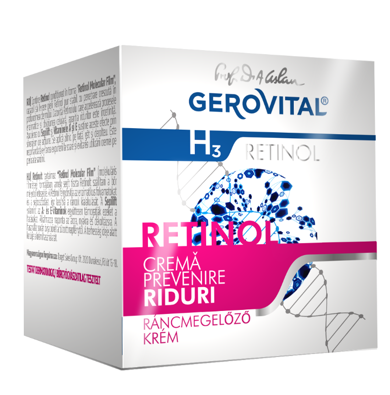 Cremă prevenire riduri Gerovital H3 Retinol, 50 ml