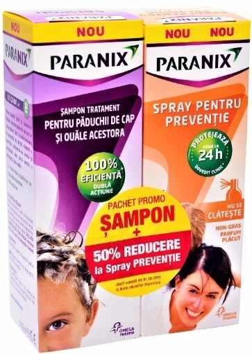 Hipocrate pachet Paranix sampon - 100ml (+ 50% reducere la Paranix spray pentru preventie)