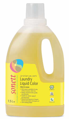 Detergent ecologic lichid pt. rufe colorate 1.5L Sonett