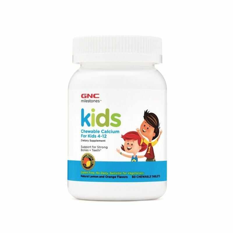 GNC KIDS Calciu masticabil pentru copii 4-12 ani, 60 tablete