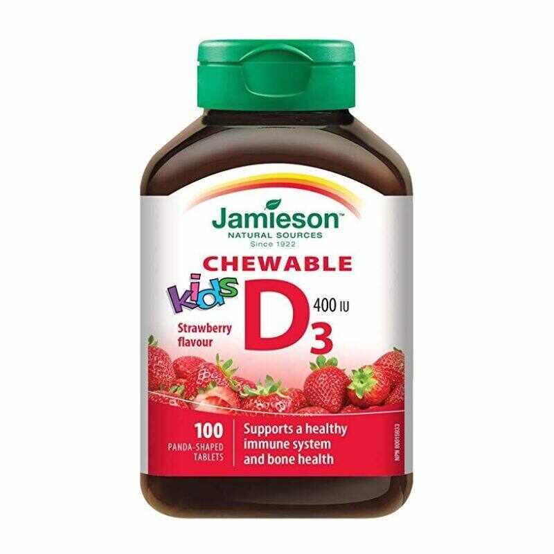 Jamieson Vitamina D pentru copii 400 UI, 100 tablete masticabile