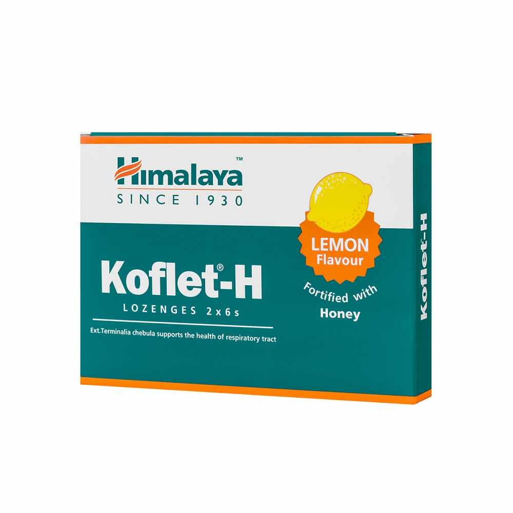  Koflet-H cu aroma de lamaie, 12 comprimate, Himalaya
