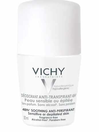 Deodorant roll-on antiperspirant Vichy fara parfum, 48h, 50 ml
