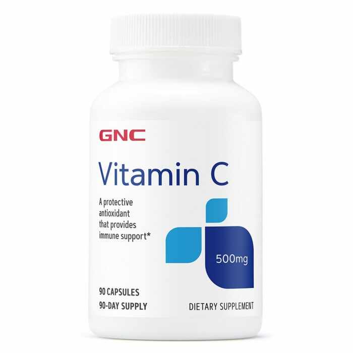 Vitamina C 500mg cu eliberare prelungita, 90 tablete masticabile, GNC