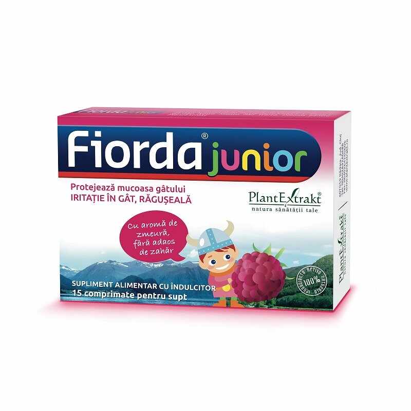Fiorda Junior cu Aroma de Zmeura, 15 comprimate