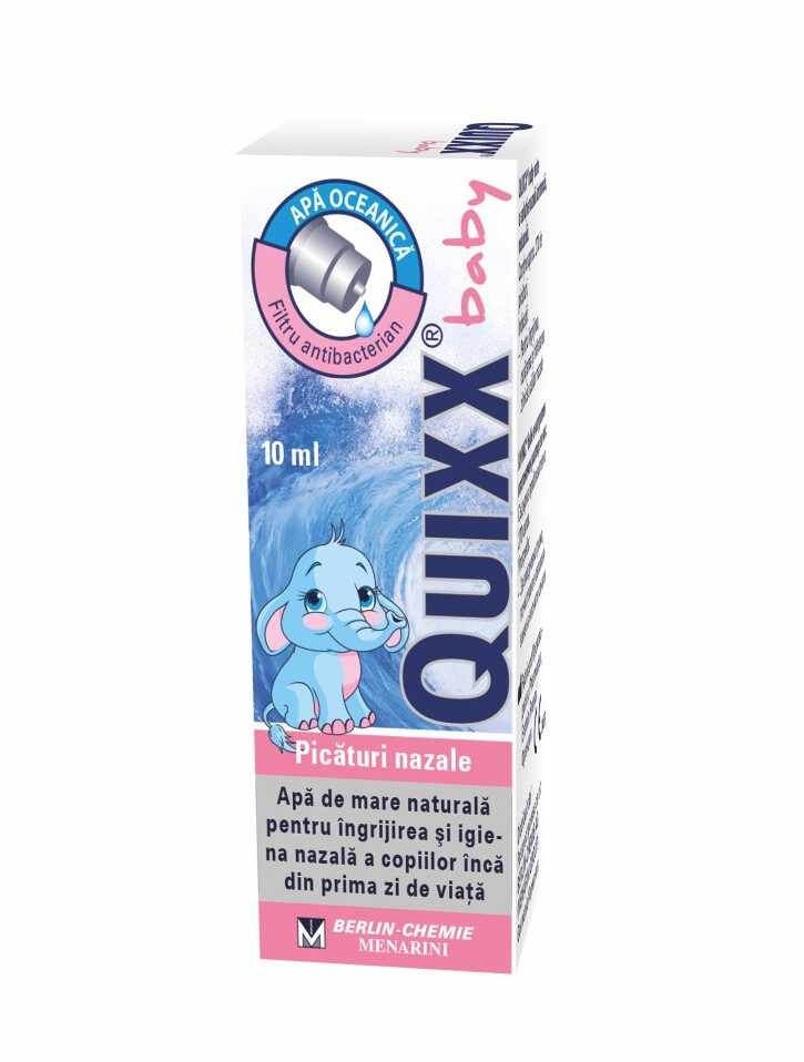 Picături nazale cu apă de mare Quixx Baby, 10 ml