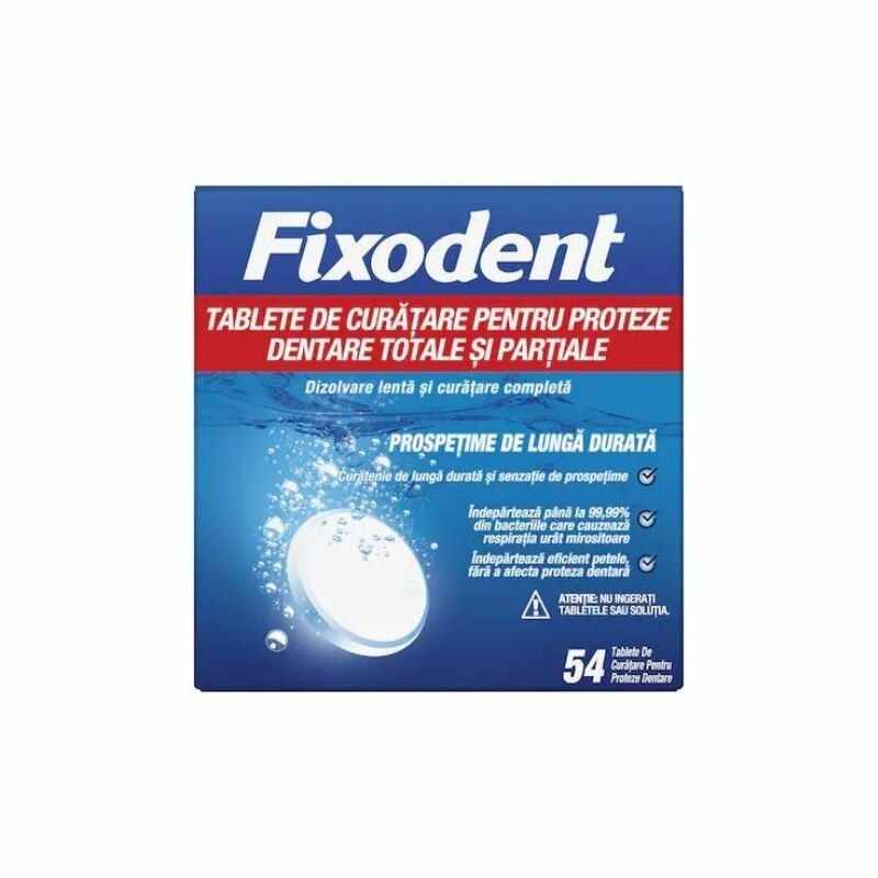 Tablete de curatare pentru proteze dentare, 28 tablete, Fixodent