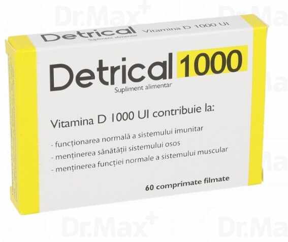 Detrical vitamina D 1000 UI, 60 comprimate, Zdrovit