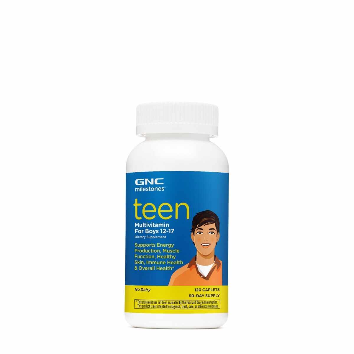 Multivitamine pentru baieti adolescenti de la 12-17 ani Milestones®, 120 tablete, GNC