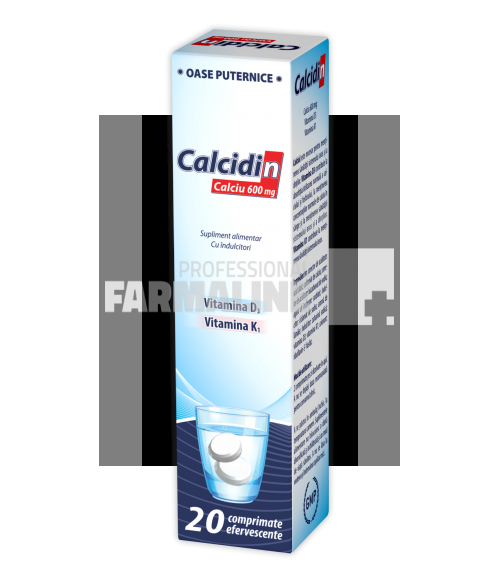 Calcidin + Vitamina D3 + Vitamina K 20 comprimate efervescente