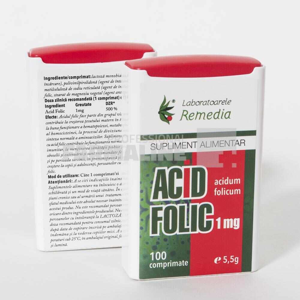 Acid Folic 1 mg 100 comprimate