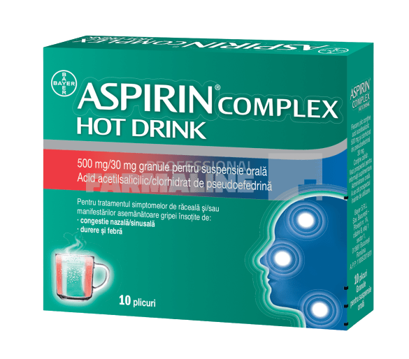 ASPIRIN COMPLEX HOT DRINK 500 mg/30 mg granule pentru suspensie orala