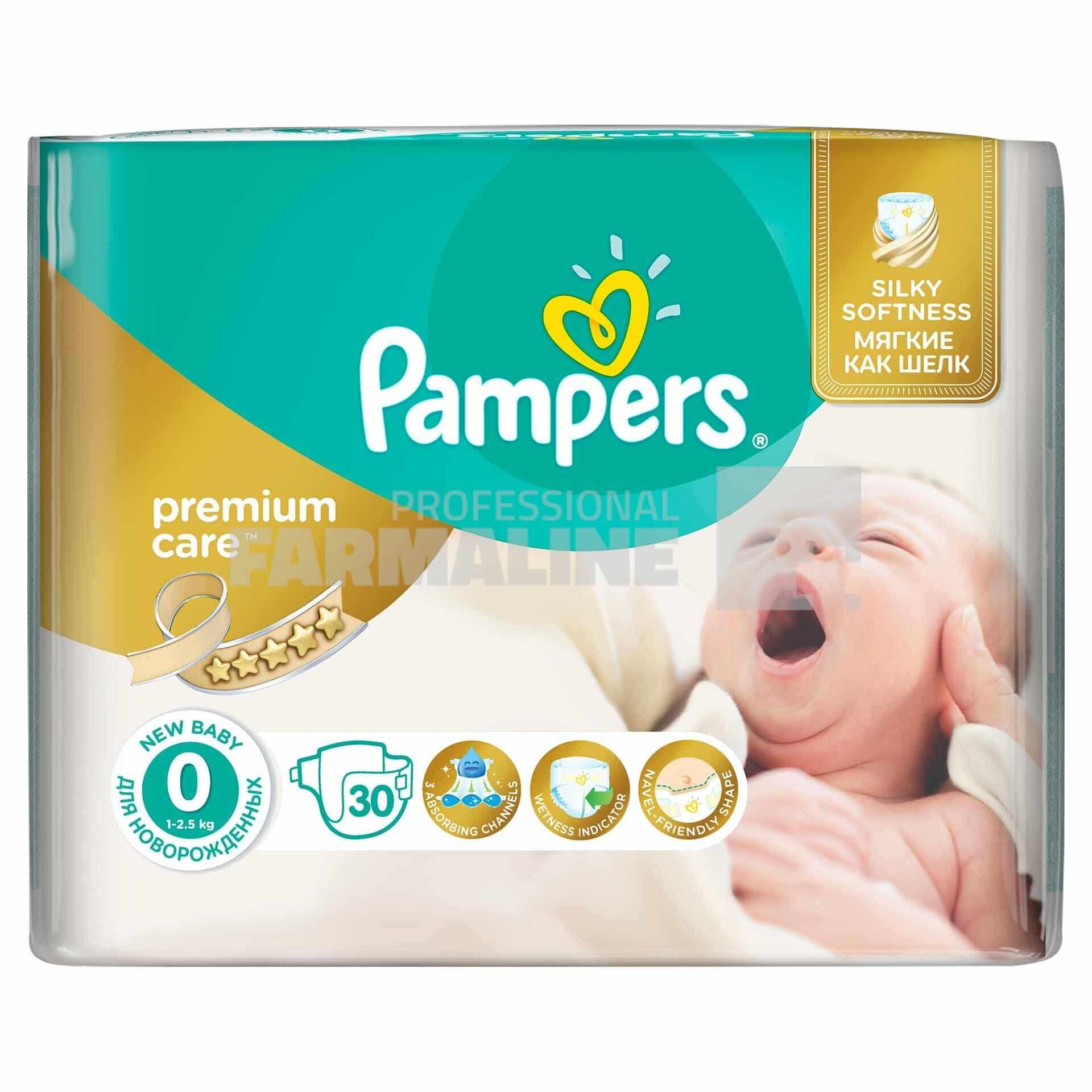 Pampers Premium Care New Born Scutece nr.0 2-5 kg 30 bucati