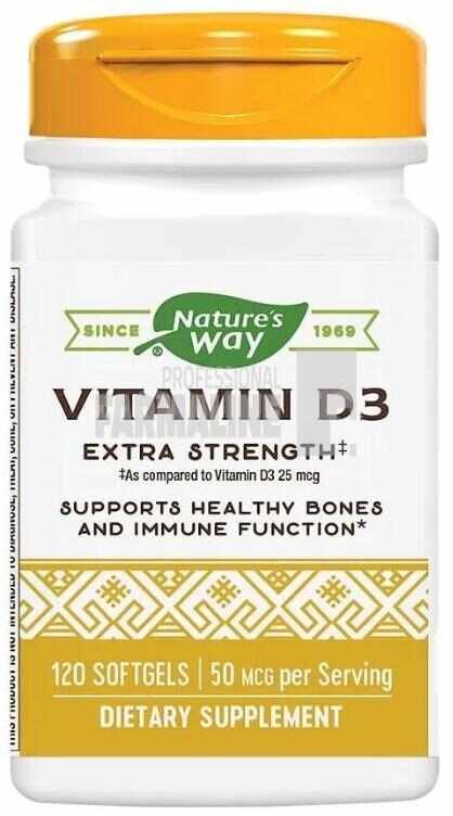 Vitamina D3 pentru adulti 2000 UI 120 capsule