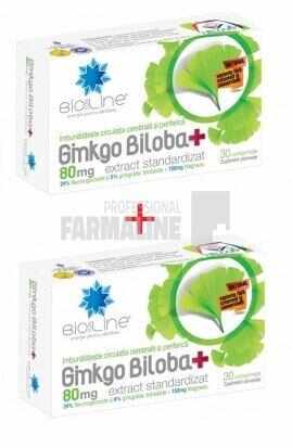 Ginkgo Biloba 80 mg 30 comprimate 1 + 1 Cadou