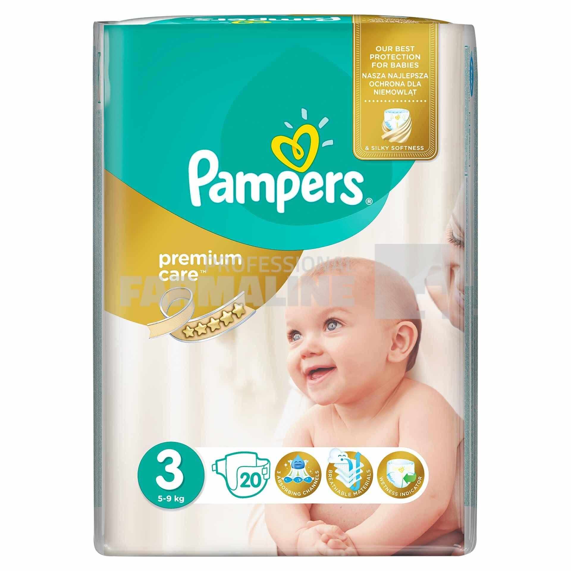 Pampers Premium Care New Born Scutece nr.4 8-14 kg 18 bucati