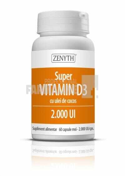 Zenyth Super Vitamin D3 cu ulei de cocos 60 capsule
