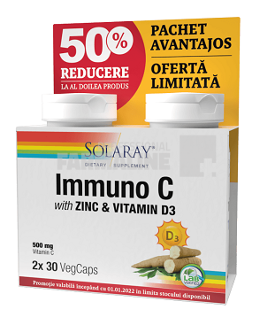 Immuno C cu Zinc & Vitamina D3 X 30 capsule oferta 1+1 