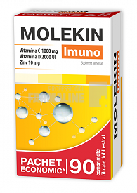Molekin Imuno Vitamina C 1000mg + Vitamina D 2000UI + Zinc 10mg 90 comprimate