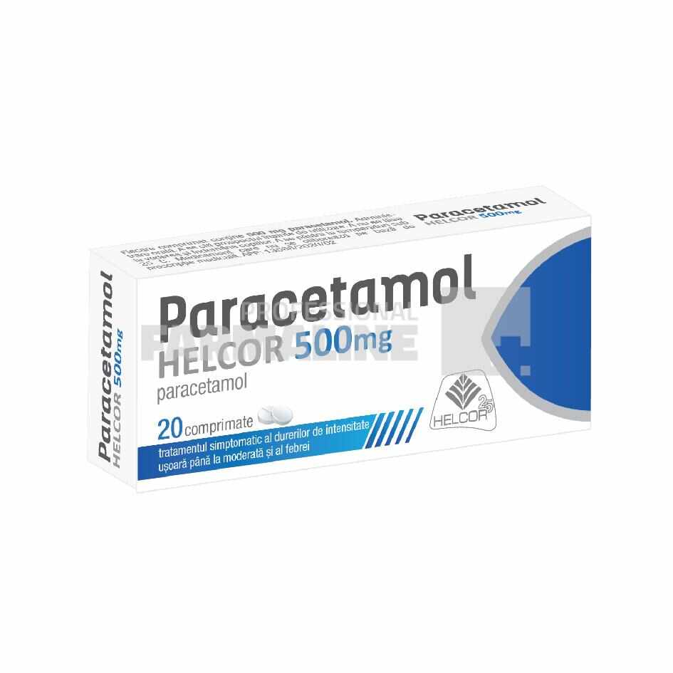Paracetamol Helcor 500 mg 20 comprimate