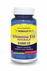  Vitamina D3 naturala 5000 UI 60 capsule