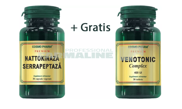 Nattokinaza Serrapeptaza 30 capsule + Venotonic 30 capsule