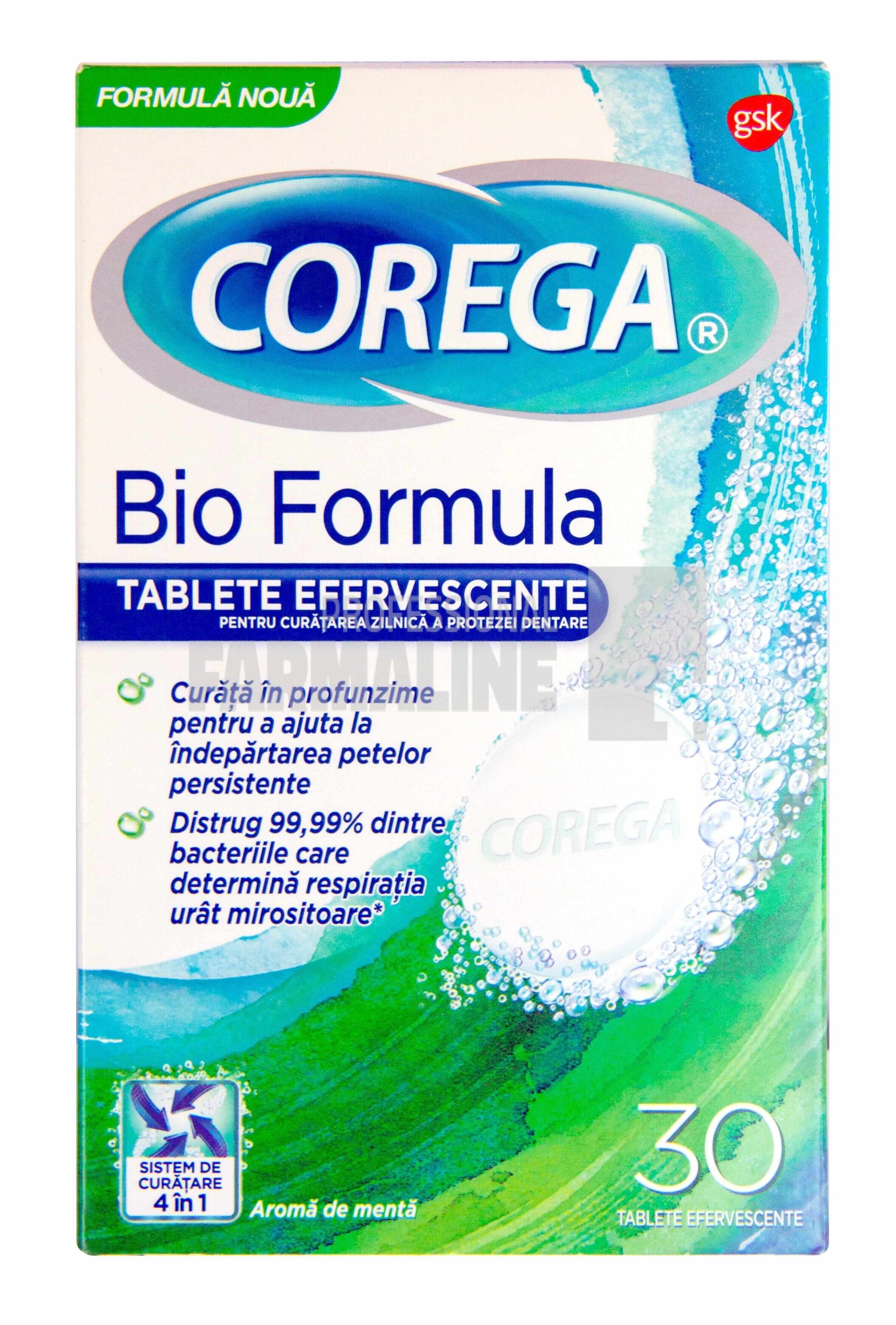 Corega Tabs Bio Formula Tablete curatare proteza 30 bucati 