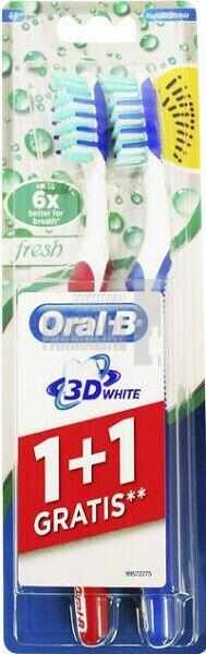 Oral B 3D White Fresh Periuta de dinti 40 Medium 1+1 Gratis 