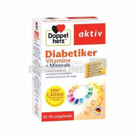 Doppelherz Aktiv Vitamine pentru diabetici 30 comprimate + 10 comprimate Cadou